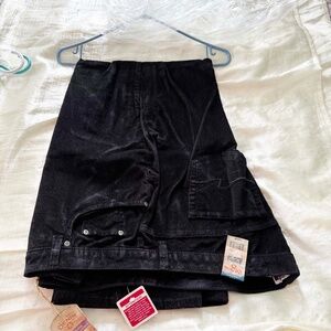 PANTS, DENIM CORDUROY BOOTCUT, BLACK, MIDTOWN, SIZE 24W, STRETCH, FLY FRONT,